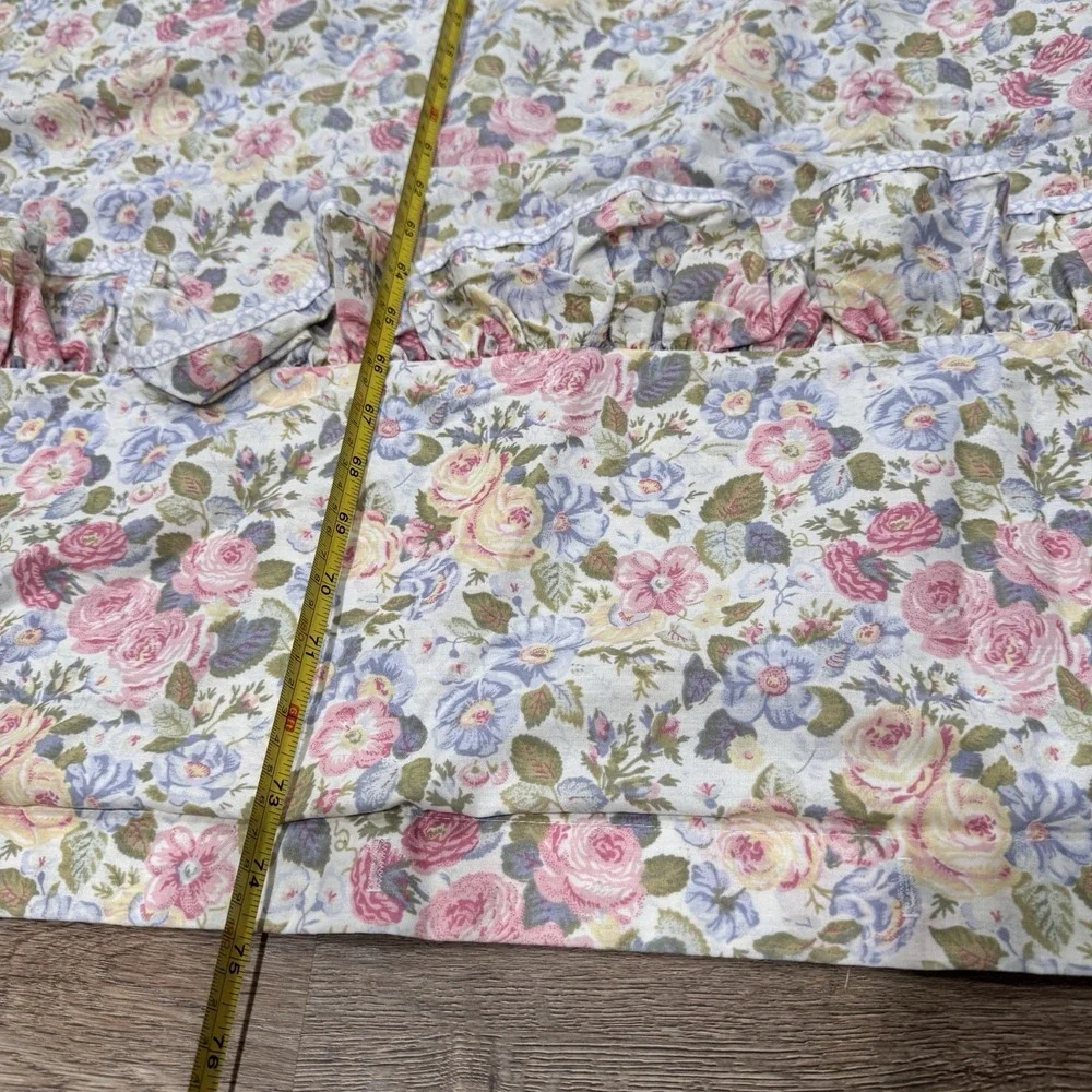 Vintage Laura Ashley Shower Curtain Floral 3 Pc Valance Cottagecore Shabby USA